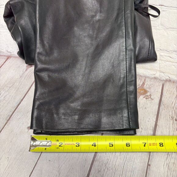 Vintage Cache Women 100% Leather Pants Size 4 Straight Leg Y2K 90s C042 -15 - Picture 8 of 16